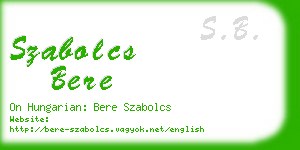 szabolcs bere business card